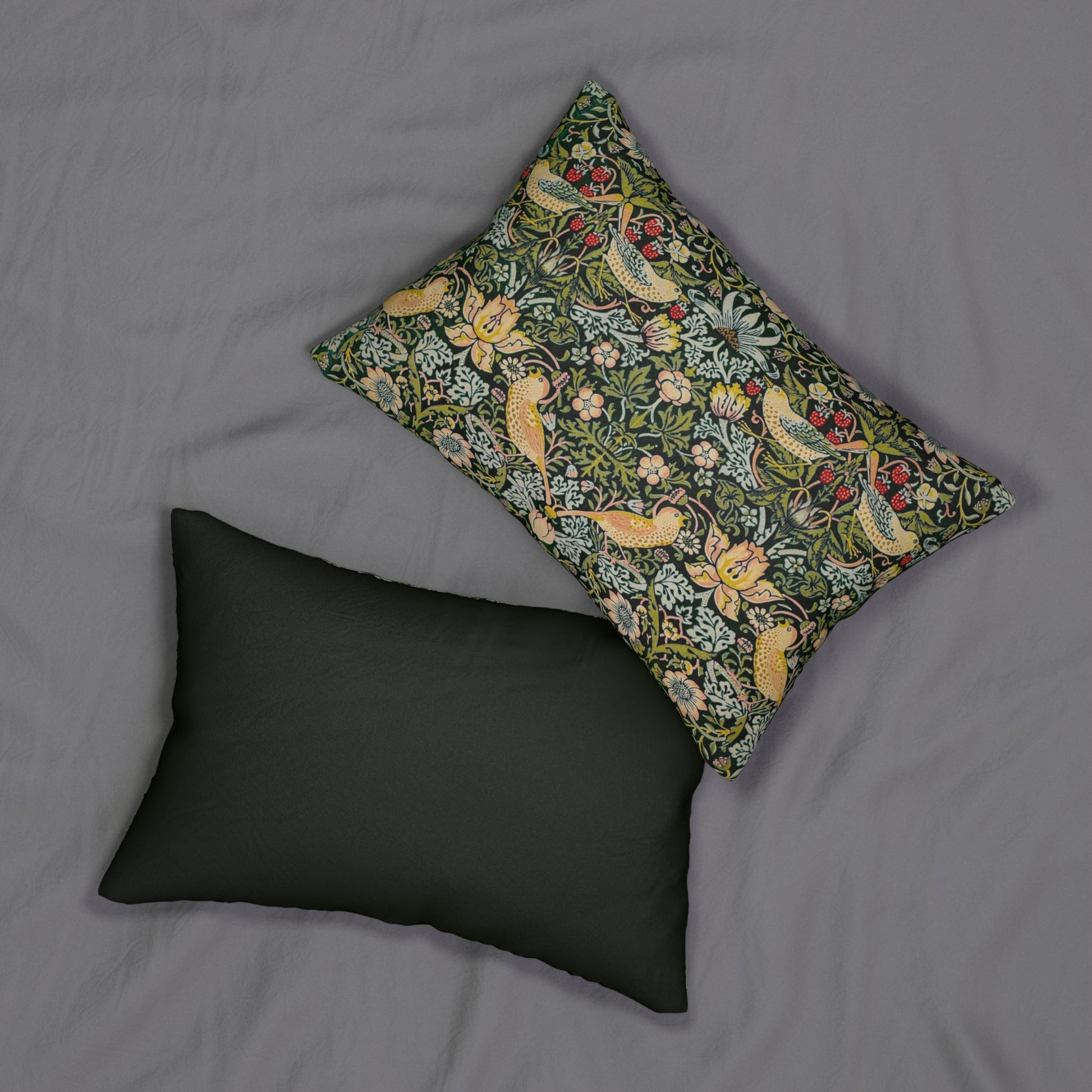 william-morris-co-spun-poly-lumbar-cushion-and-cushion-cover-strawberry-thief-collection-ebony-4
