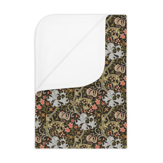 Toddler Blanket inspired by William Morris - Golden Lily Collection (Midnight)
