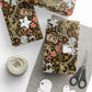 Christmas Wrapping Paper inspired by William Morris - Golden Lily Collection (Midnight)