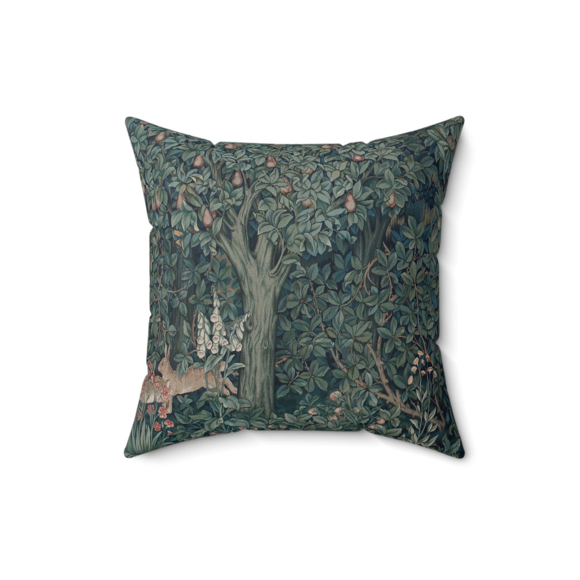 william-morris-co-faux-suede-cushion-green-forest-collection-rabbit-3