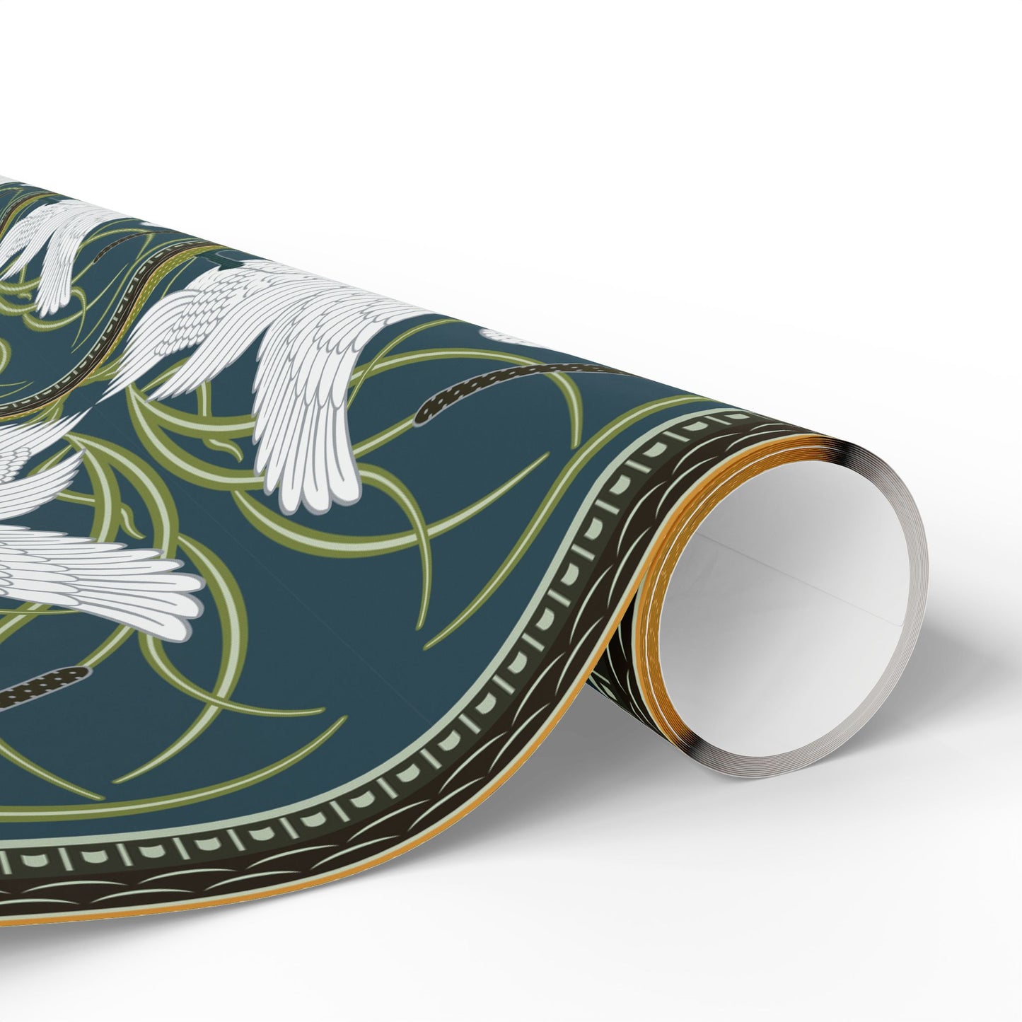Gift Wrapping Paper inspired by William Morris - White Swan Collection (Spruce)