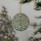 Ceramic Christmas Ornaments inspired by William Morris - Melsetter Collection (Evergreen Teal) - Double Sided Print: 1pc, 3pcs, 5pcs, 10pcs