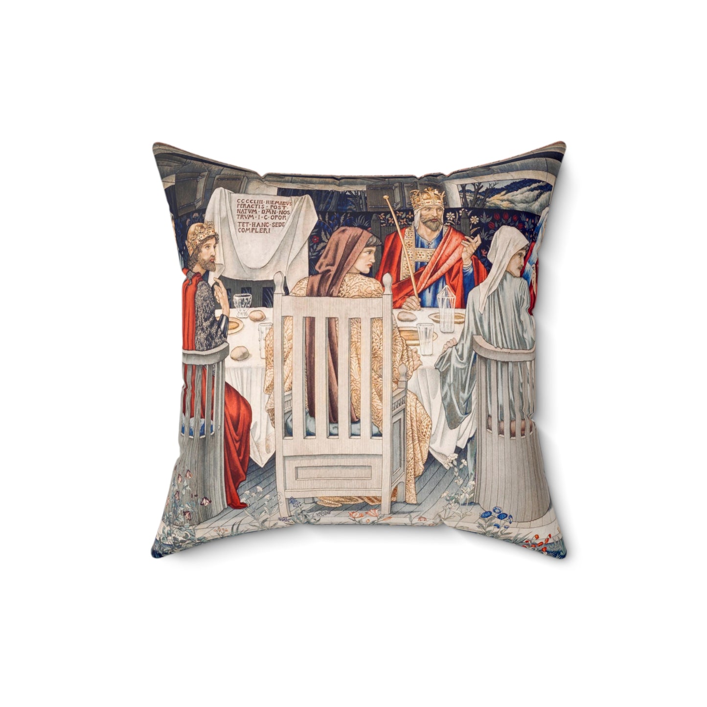 Faux Suede Cushion inspired by William Morris -