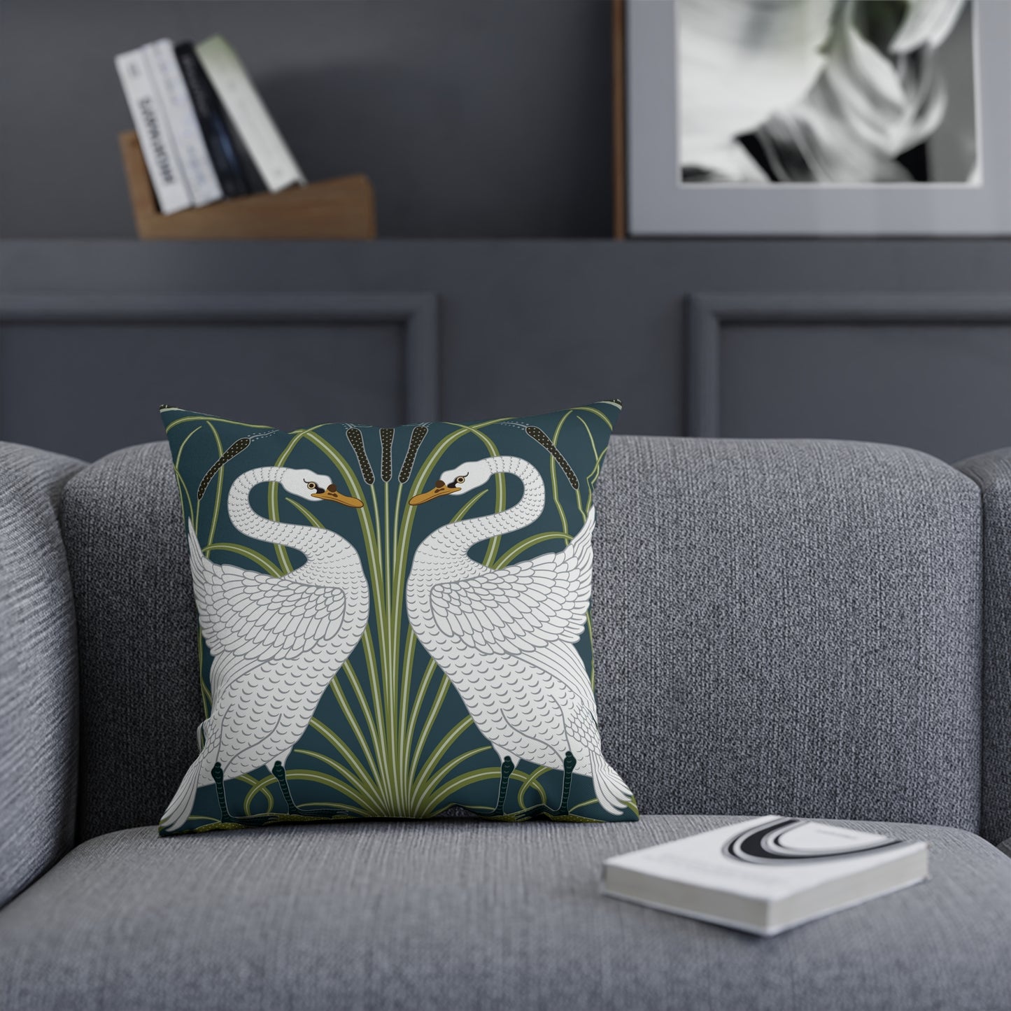 Cotton Drill Cushion inspired by William Morris -