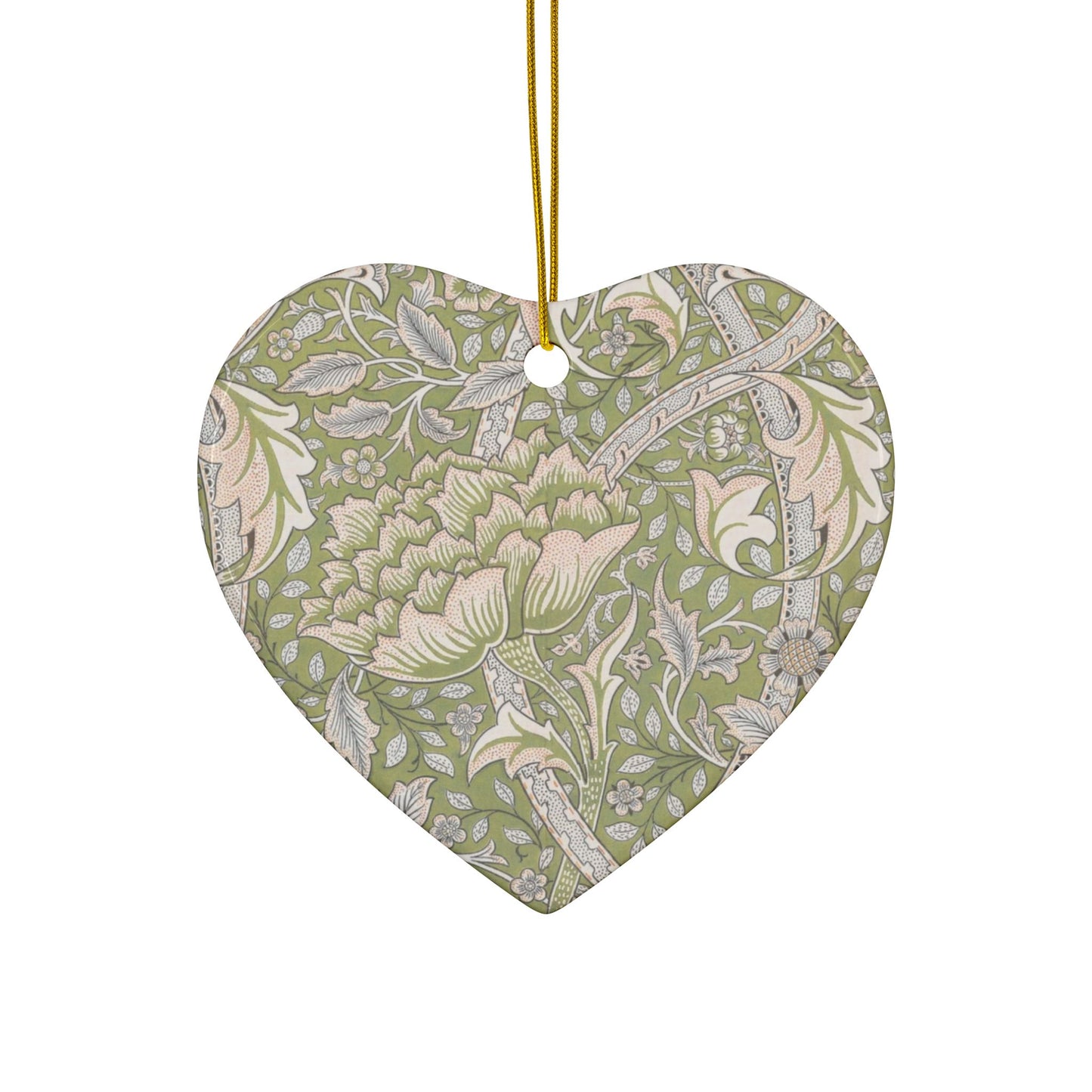 Ceramic Christmas Ornaments inspired by William Morris - Windrush Collection (Brook) - Double Sided Print: 1pc, 3pcs, 5pcs, 10pcs