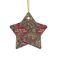 Ceramic Christmas Ornaments inspired by William Morris - Wandle Collection (Red) - Double Sided Print: 1pc, 3pcs, 5pcs, 10pcs