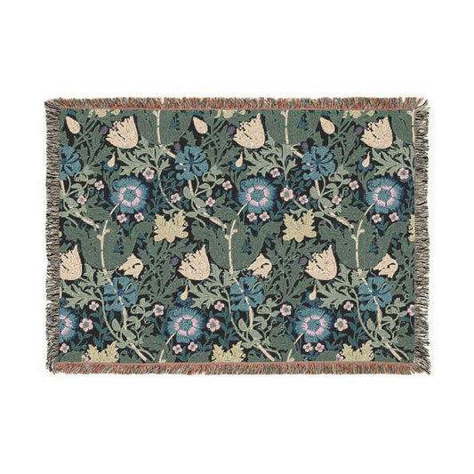 woven-cotton-blanket-william-morris-compton-bluebell-cottage-1