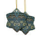 Ceramic Christmas Ornaments inspired by William Morris - Peacock & Dragon Collection - Double Sided Print: 1pc, 3pcs, 5pcs, 10pcs