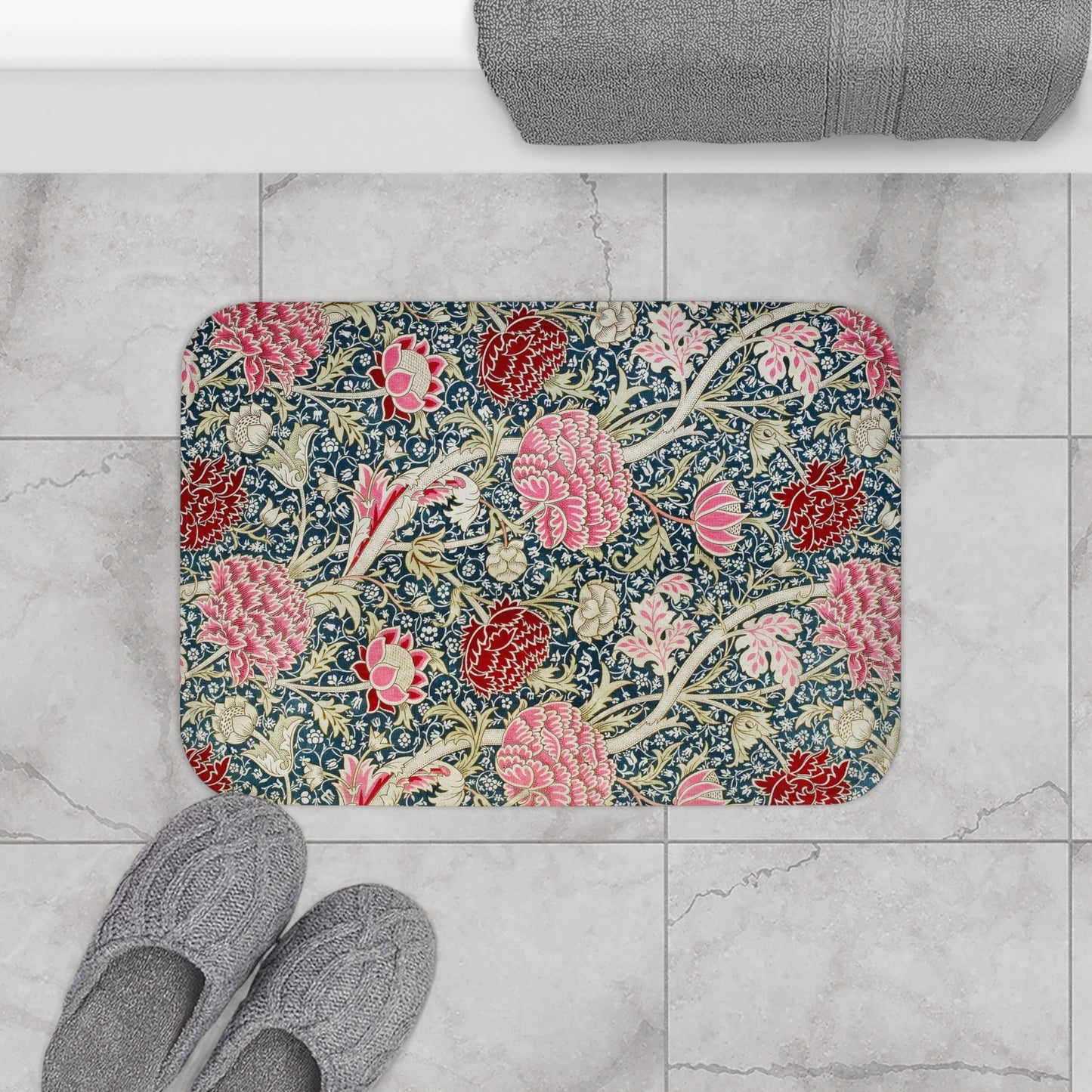 Microfibre Bath Mat inspired by William Morris - Cray Collection