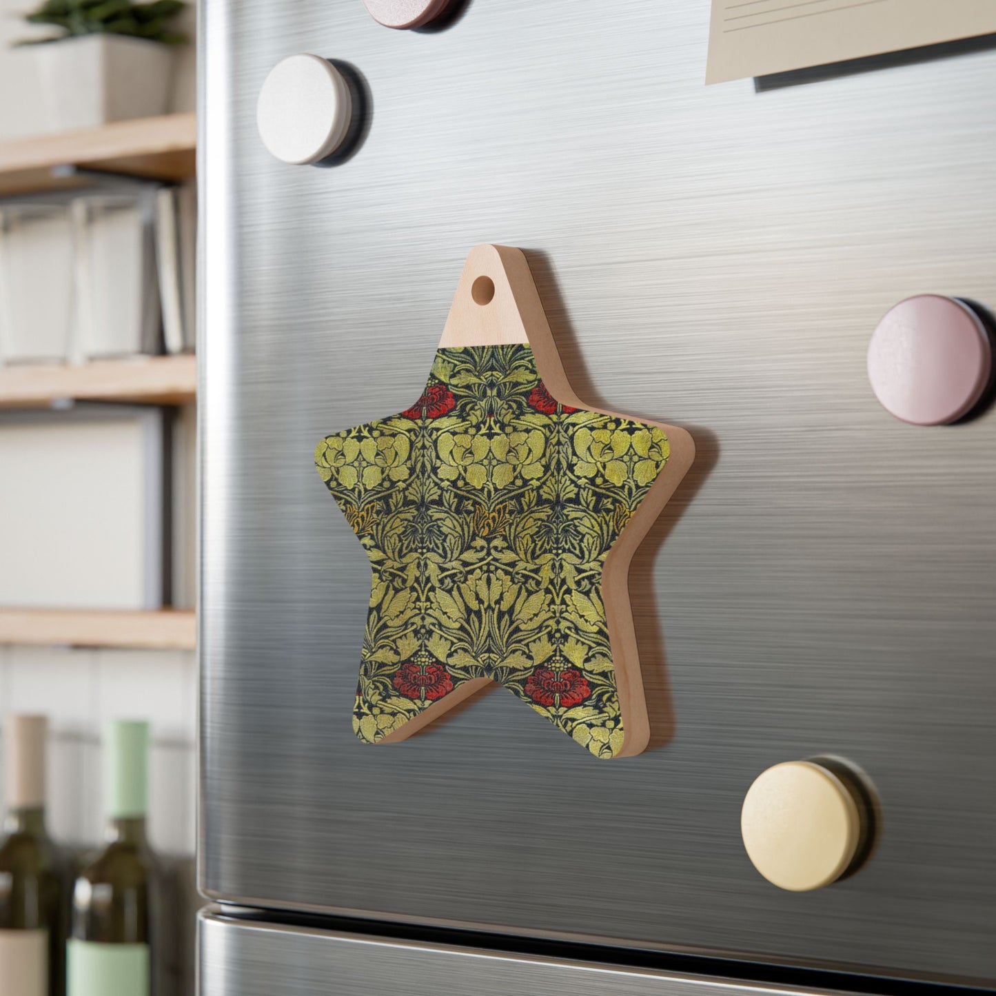 Wooden Christmas Ornaments inspired by William Morris - Tulip & Rose Collection
