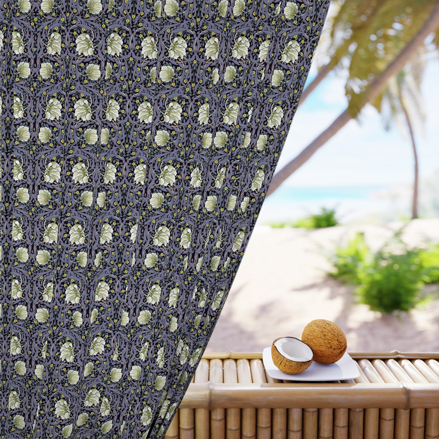 Blackout Window Curtain inspired by William Morris (1 Piece) - Pimpernel Collection (Lavender)