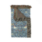 Woven Cotton Blanket inspired by William Morris - Bird Collection (Blue)