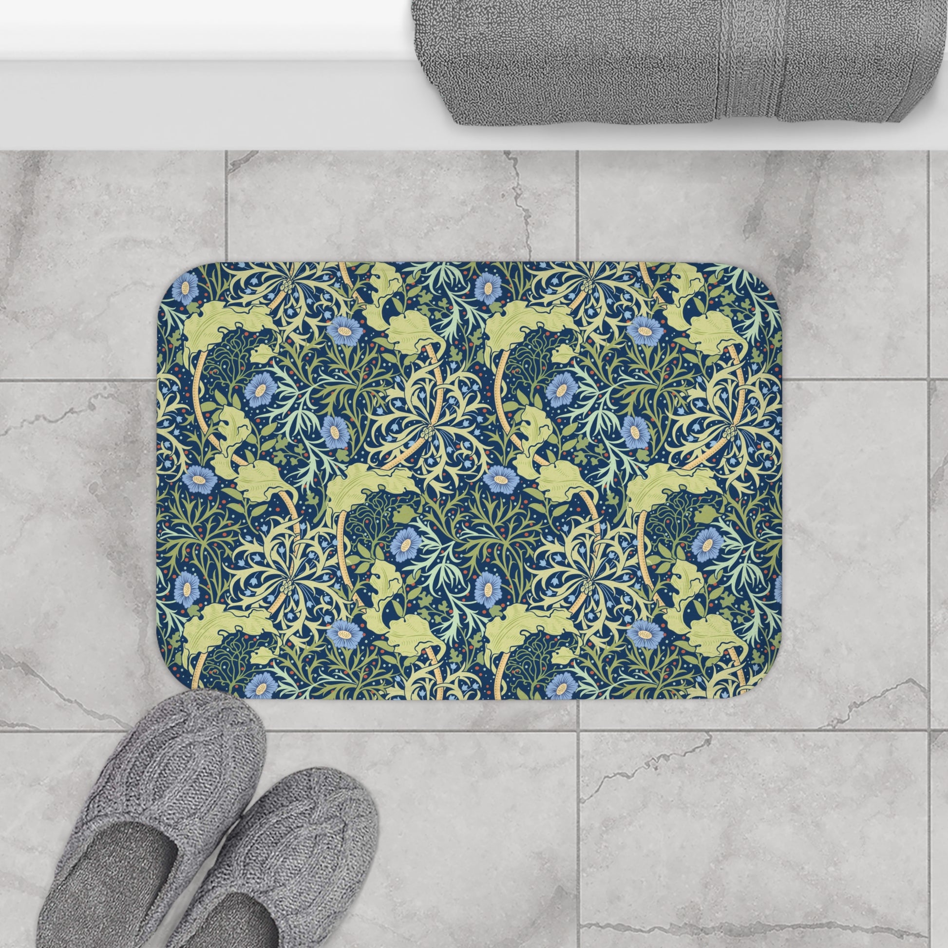 bath-mat-william-morris-seaweed-collection-blue-flower-6