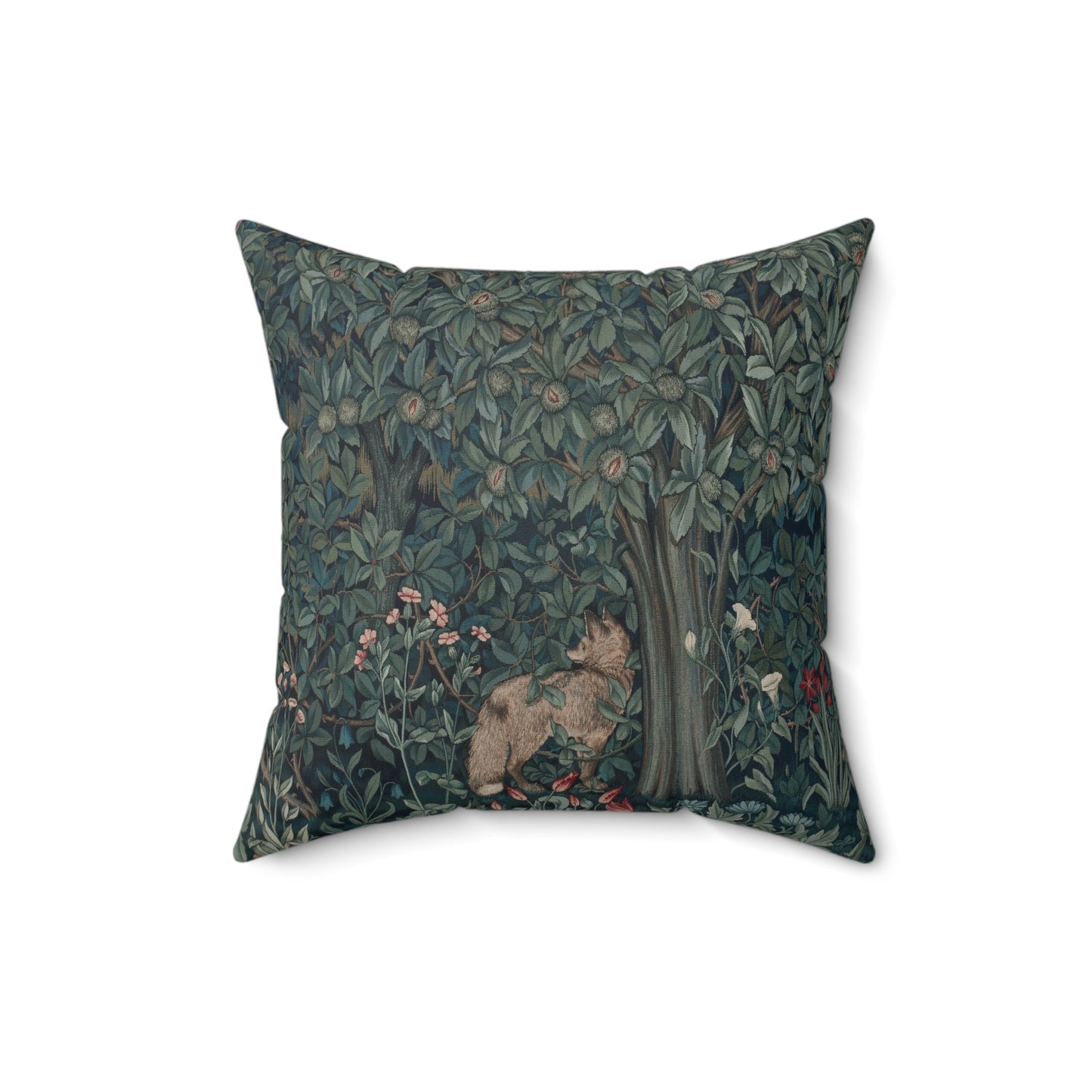 william-morris-co-faux-suede-cushion-green-forest-collection-fox-7