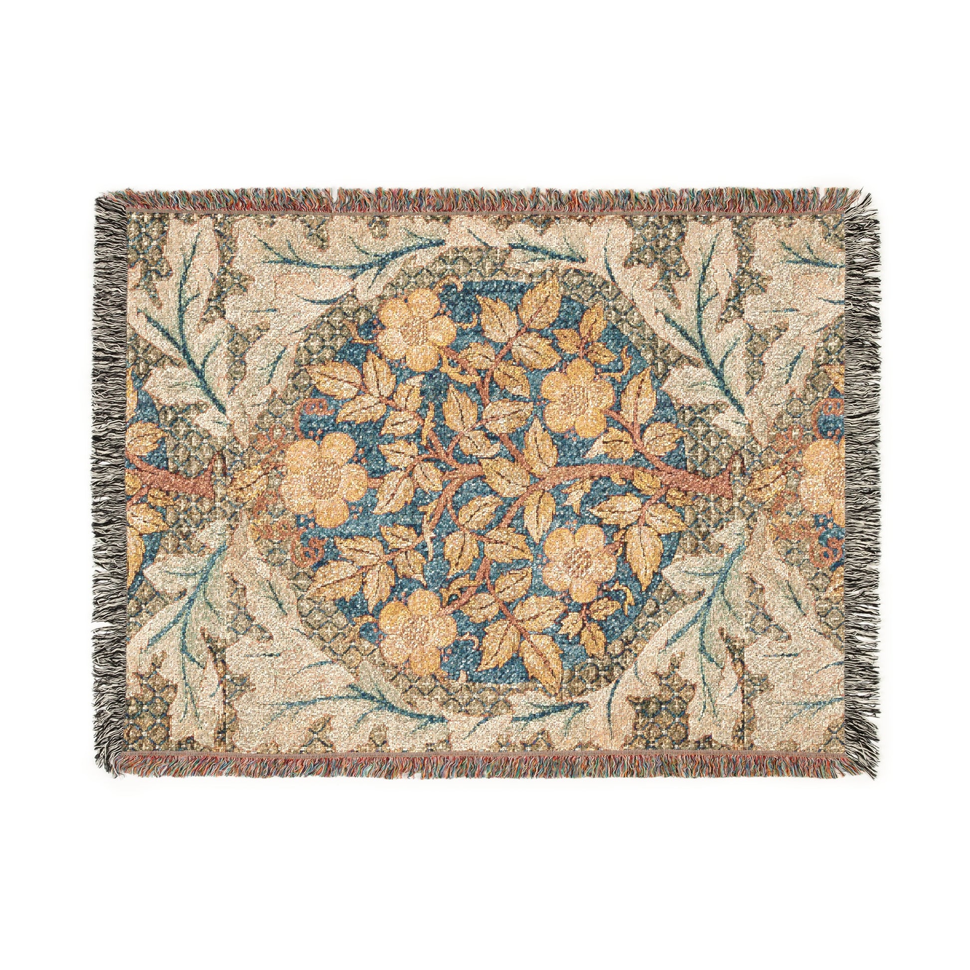 woven-cotton-blanket-william-morris-rose-wreath-collection-4