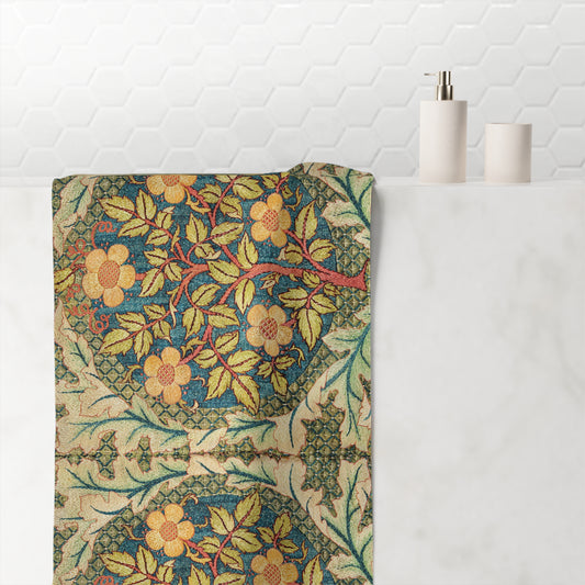 Bath Towel inspired by William Morris - Rose Wreath Collection