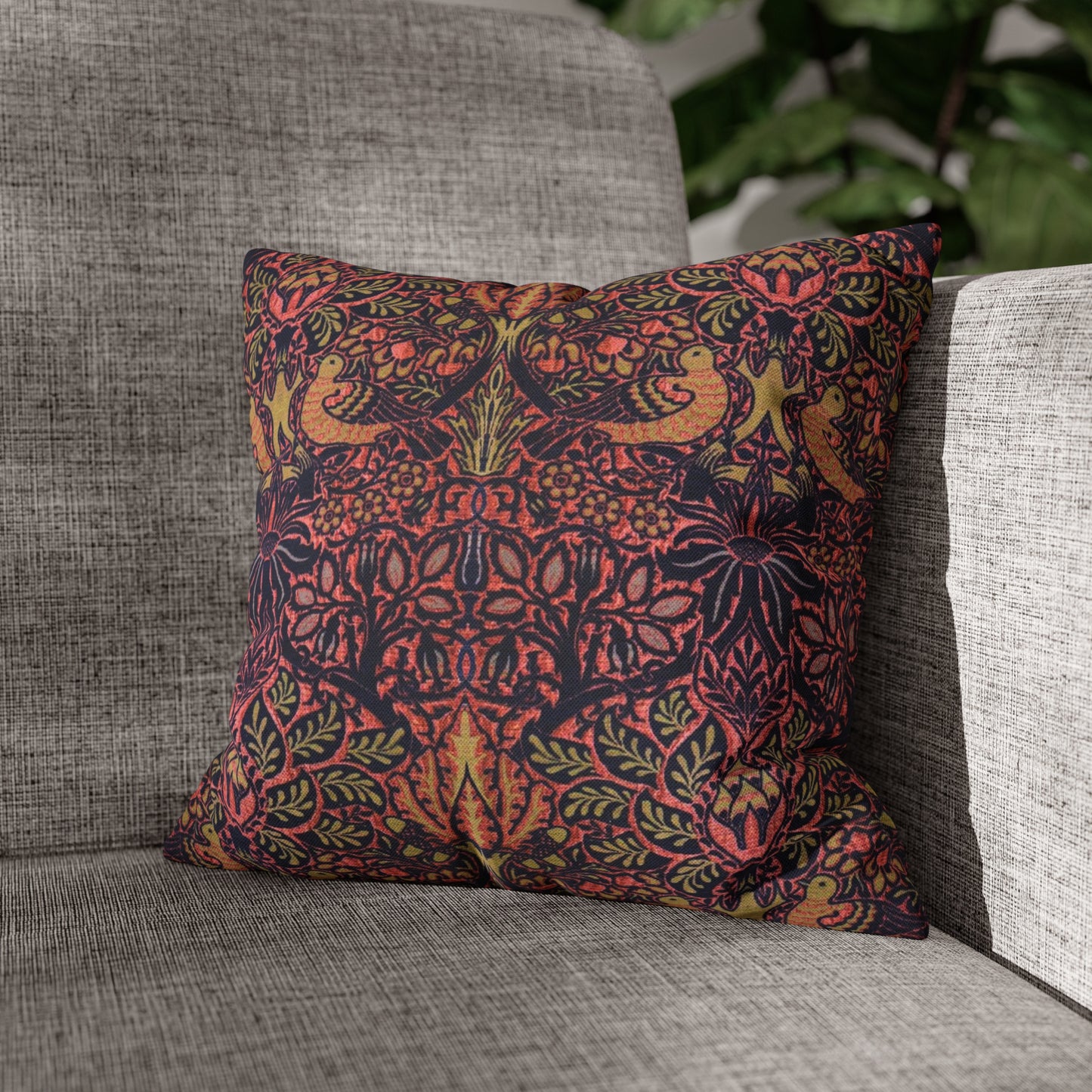 Spun Poly Cushion Cover inspired by William Morris - Dove and Rose Collection