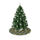 William Morris Style Bluebird Christmas Tree Skirt — Victorian Floral Holiday Tree Skirt