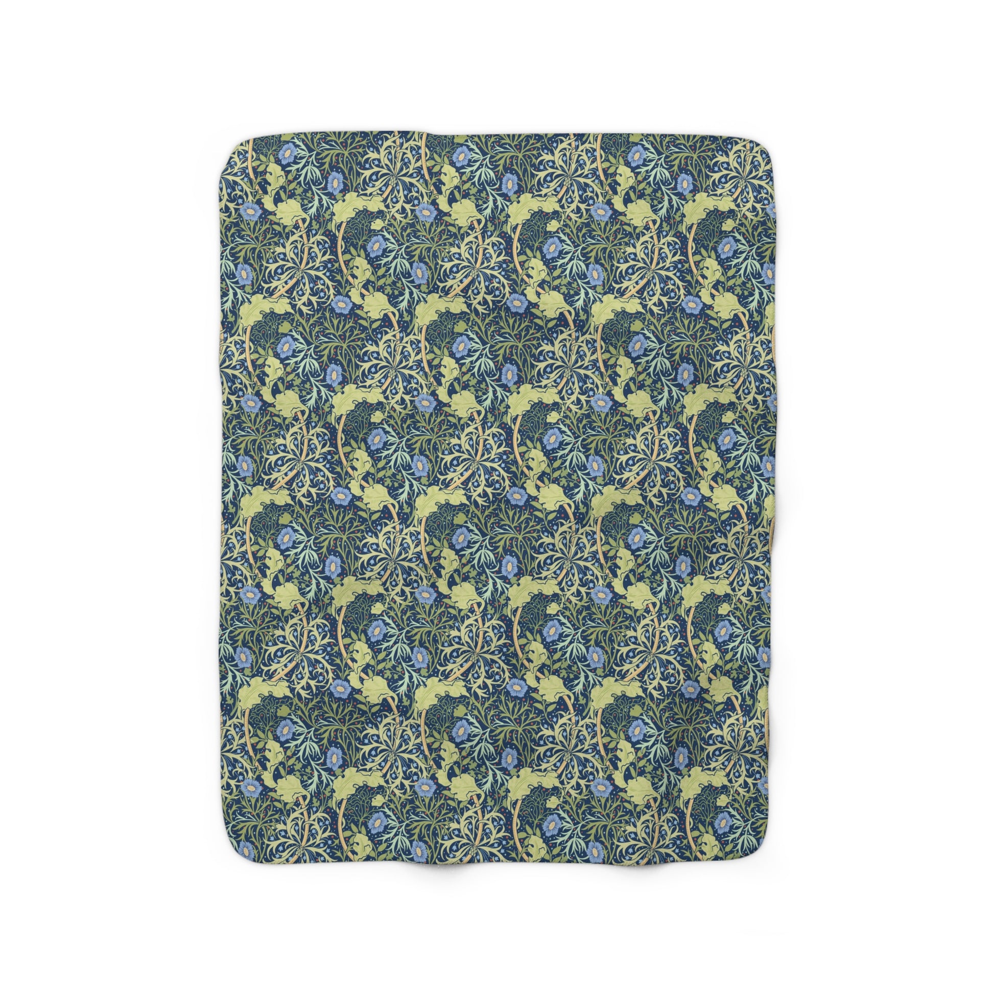 william-morris-co-sherpa-fleece-blanket-seaweed-collection-blue-flower-5