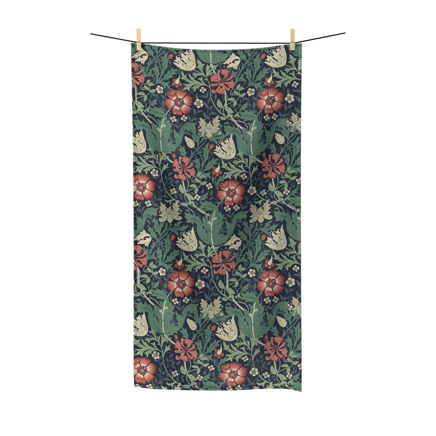 William Morris & Co Luxury Polycotton Towel - Compton Collection (Hill Cottage)