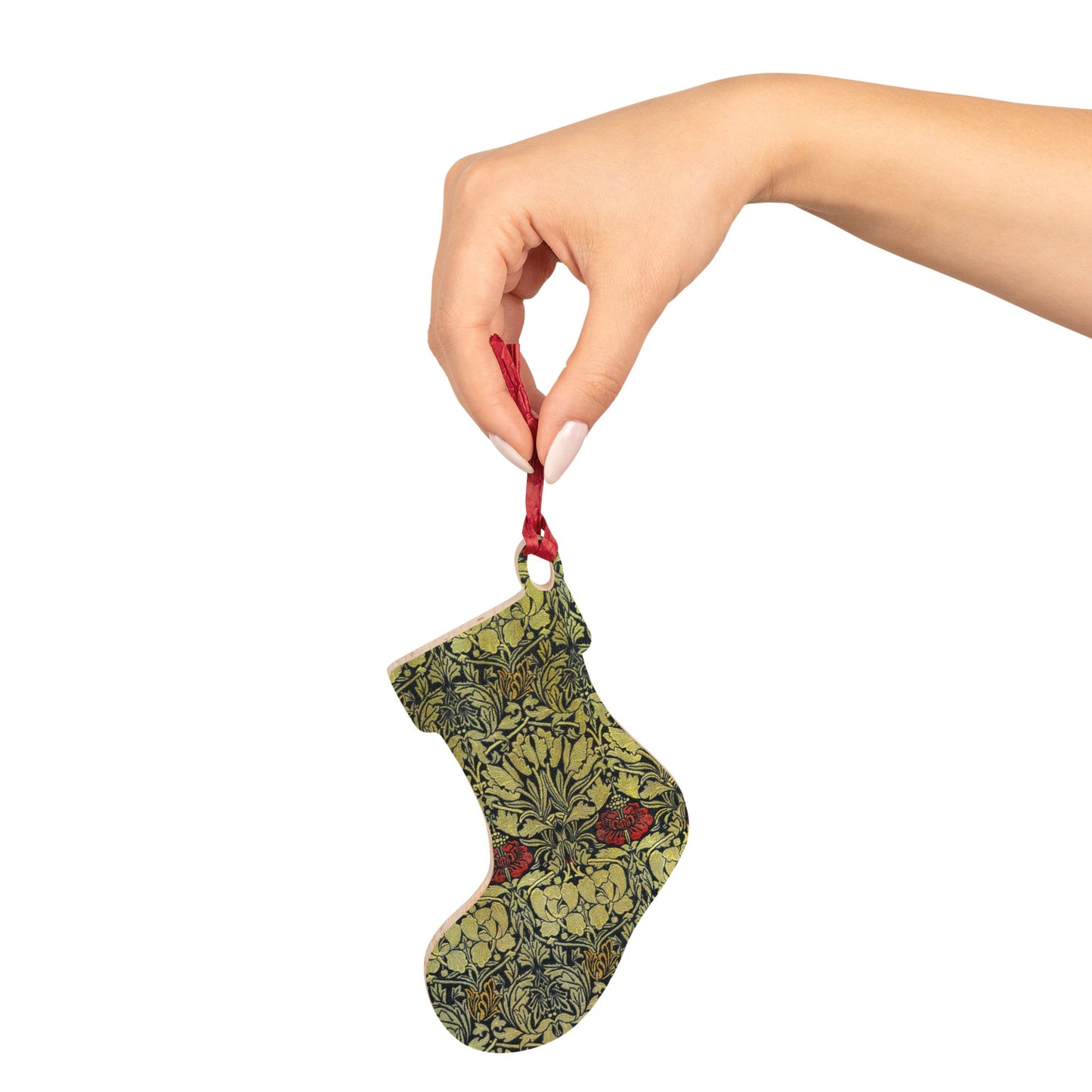 Wooden Christmas Ornaments inspired by William Morris - Tulip & Rose Collection