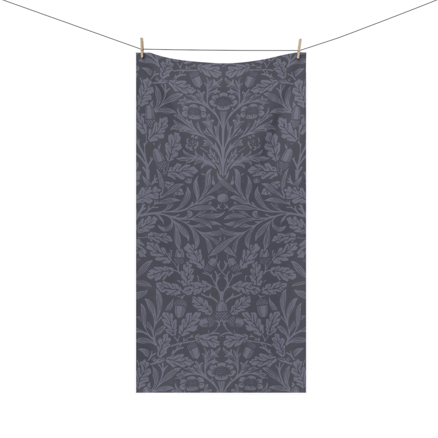 Mink Cotton Towel – Luxe Charcoal Botanical Jacquard Beach & Bath Towel