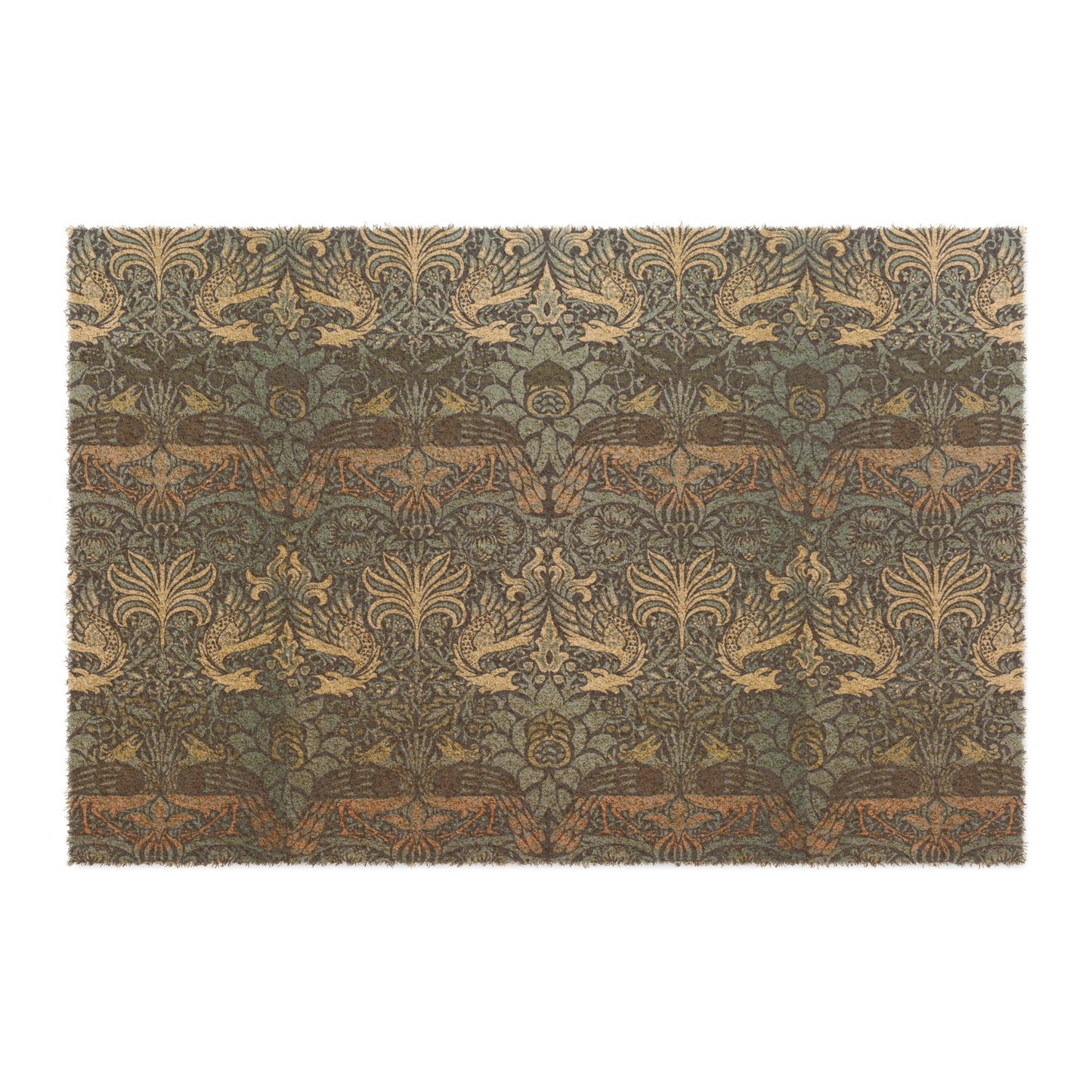 Coconut Coir Doormat inspired by William Morris - Peacock & Dragon Collection