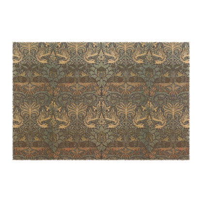 Coconut Coir Doormat inspired by William Morris - Peacock & Dragon Collection