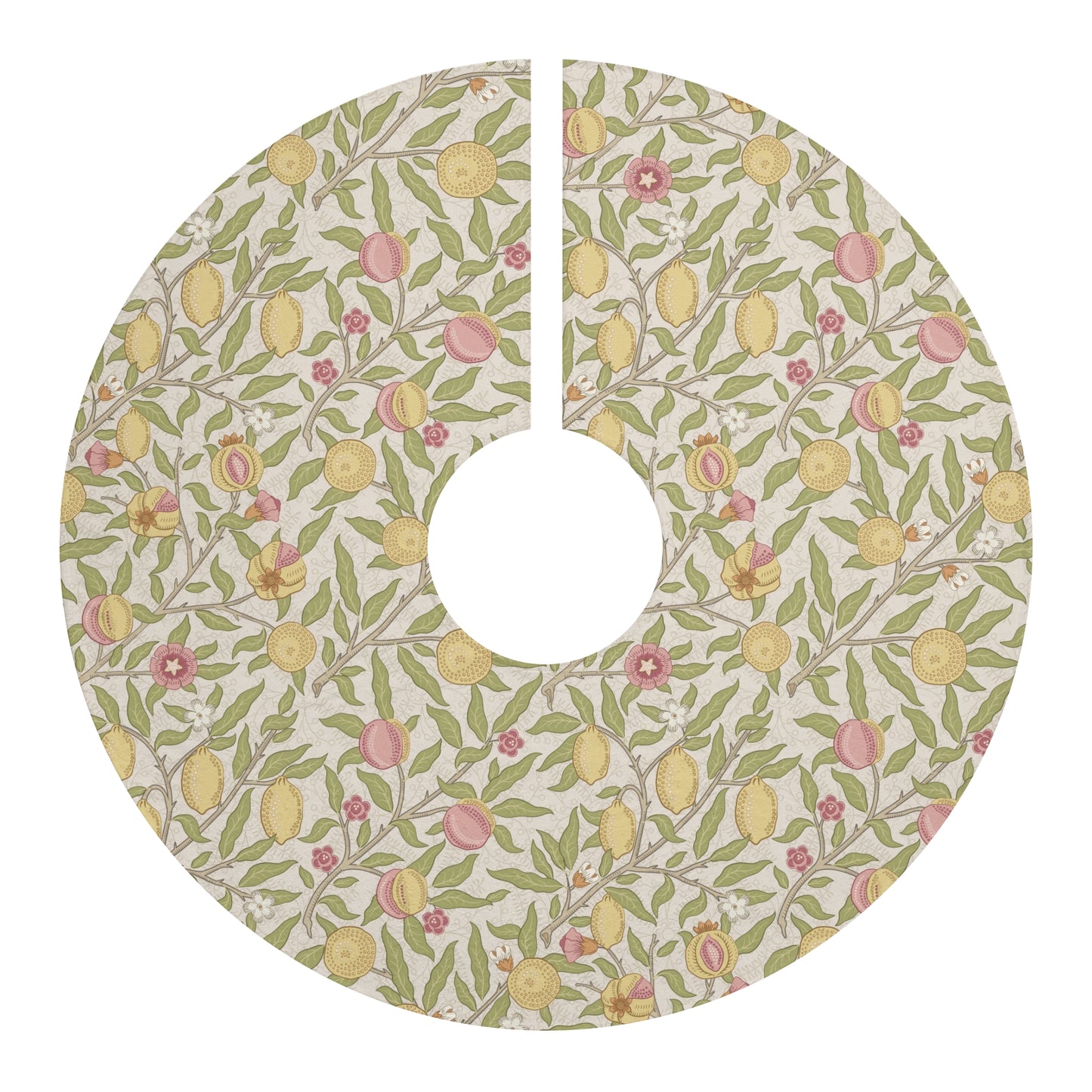 Vintage Botanical Lemon Christmas Tree Skirt