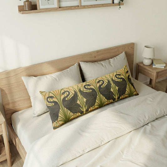 Body Pillow inspired by William Morris - Black Swan Collection (Cygnus Aatratus)
