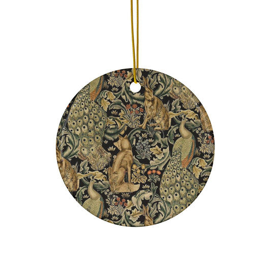 Ceramic Christmas Ornaments inspired by William Morris - Forest Collection - Double Sided Print: 1pc, 3pcs, 5pcs, 10pcs
