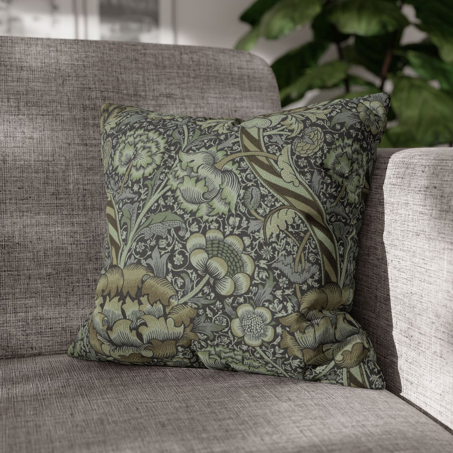 Cushion Cover inspired by William Morris - Wandle Collection (Grey)