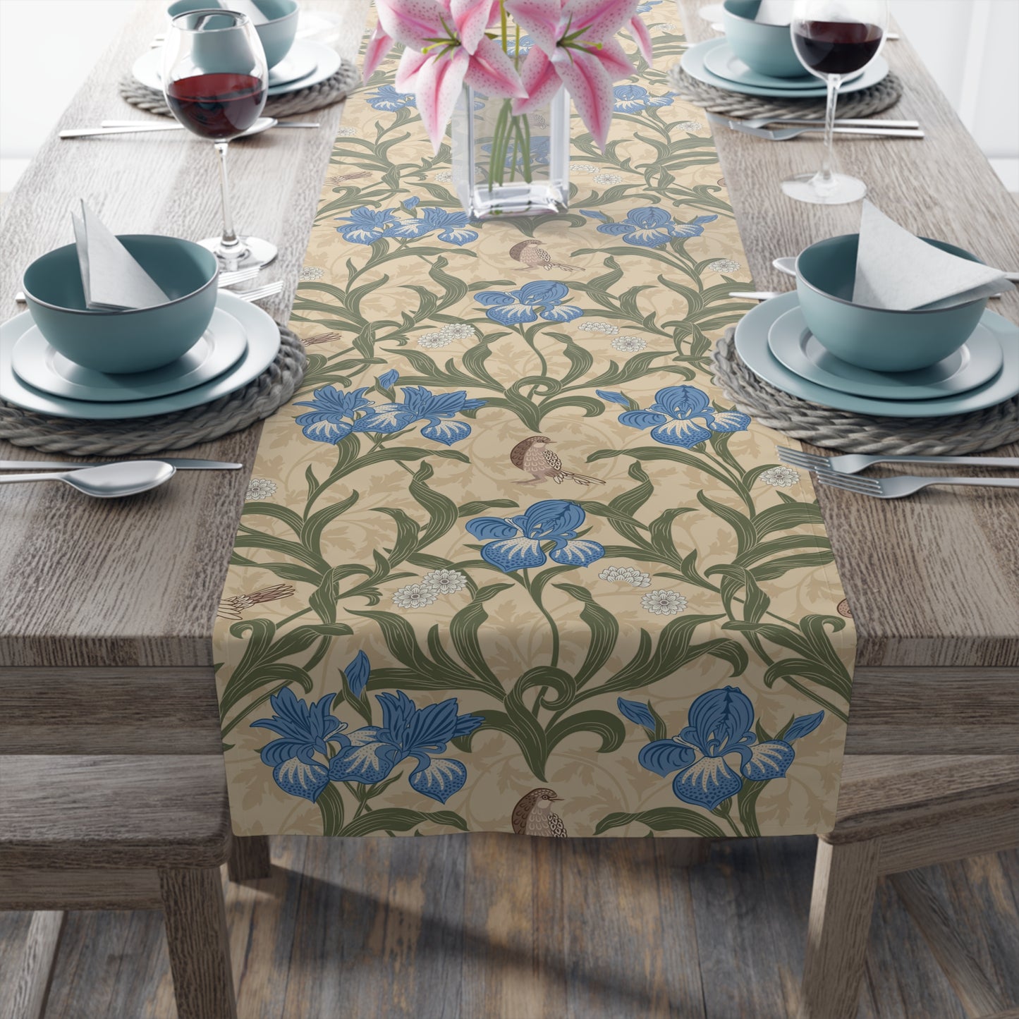 william-morris-co-table-runner-blue-iris-collection-4