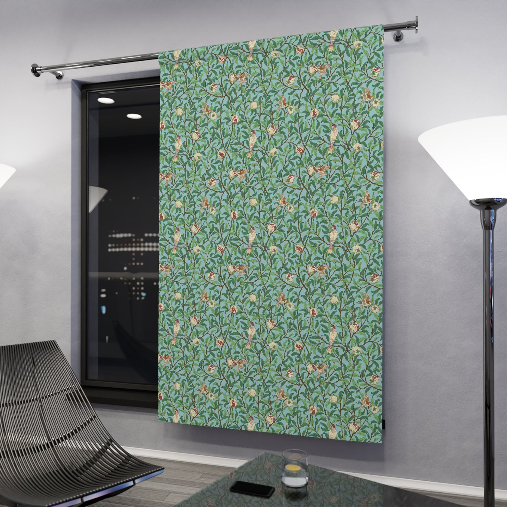 window-curtain-by-william-morris-bird-pomegranate-tiffany-blue-4