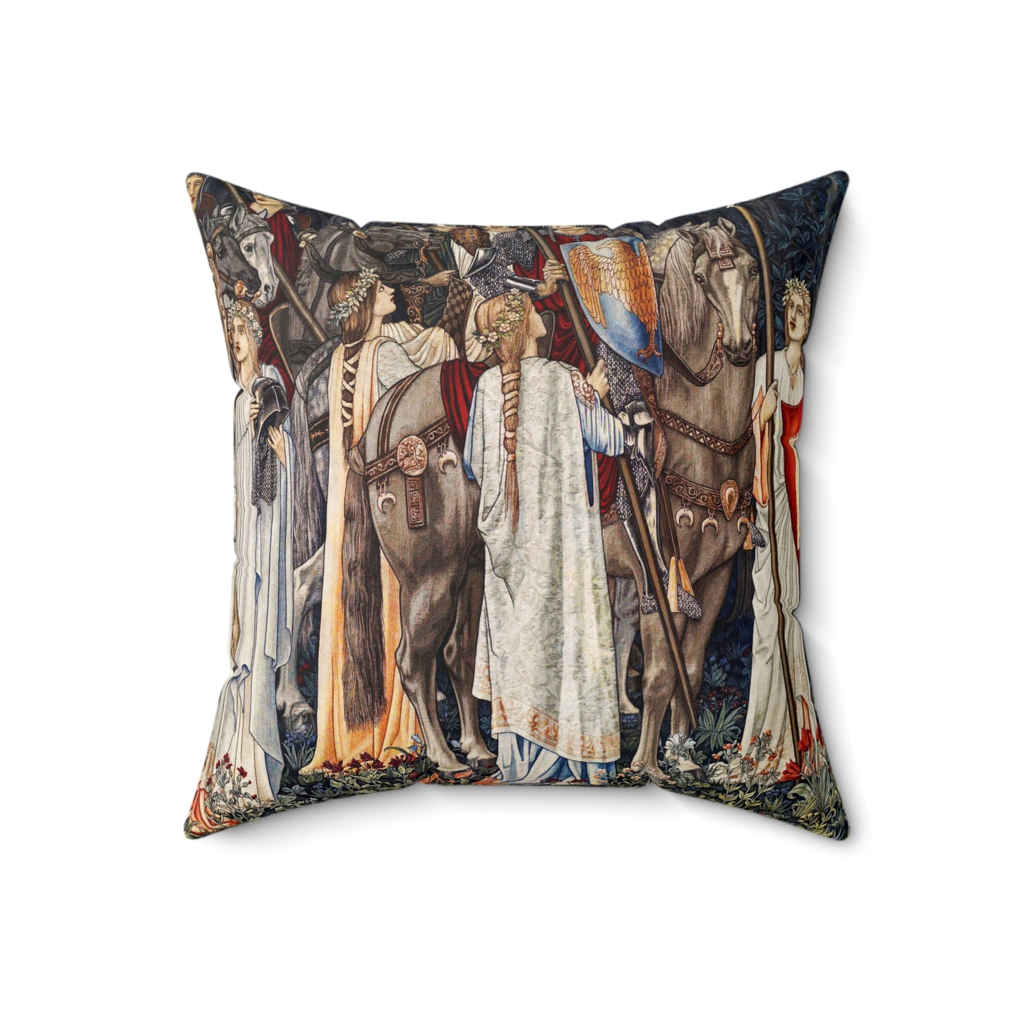 Faux Suede Cushion inspired by William Morris -