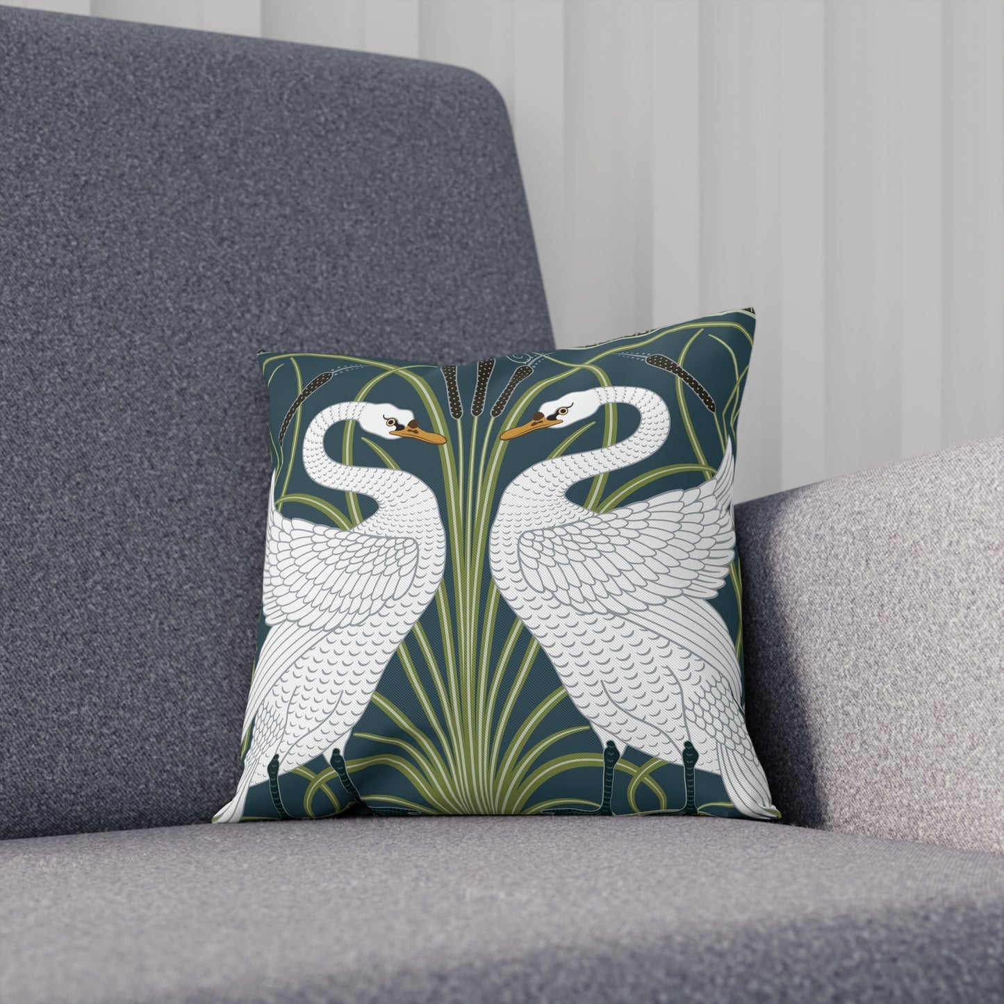 Cotton Drill Cushion inspired by William Morris -