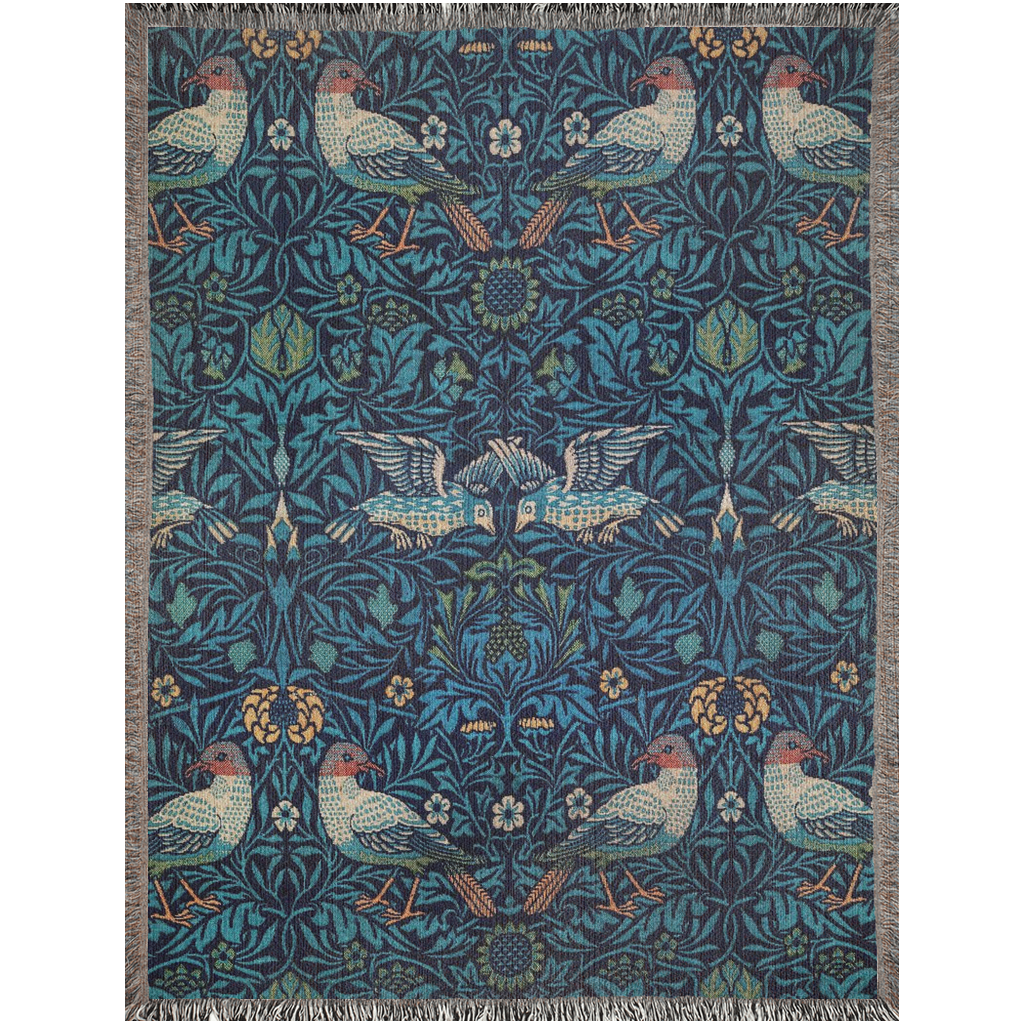 william-morris-co-woven-cotton-blanket-with-fringe-bluebird-collection-4