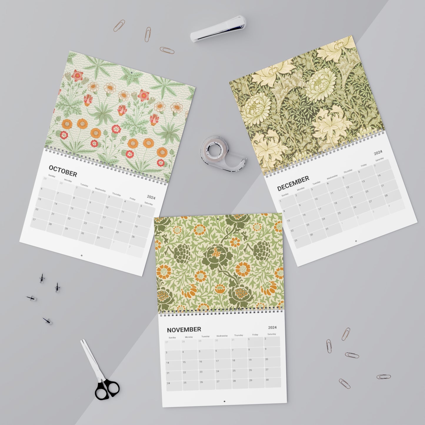 William Morris & Co Wall Calendar - Green (2024)