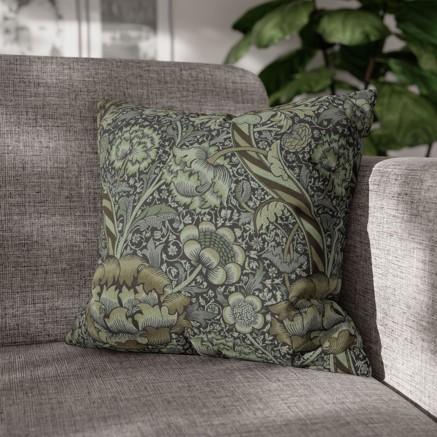 Cushion Cover inspired by William Morris - Wandle Collection (Grey)