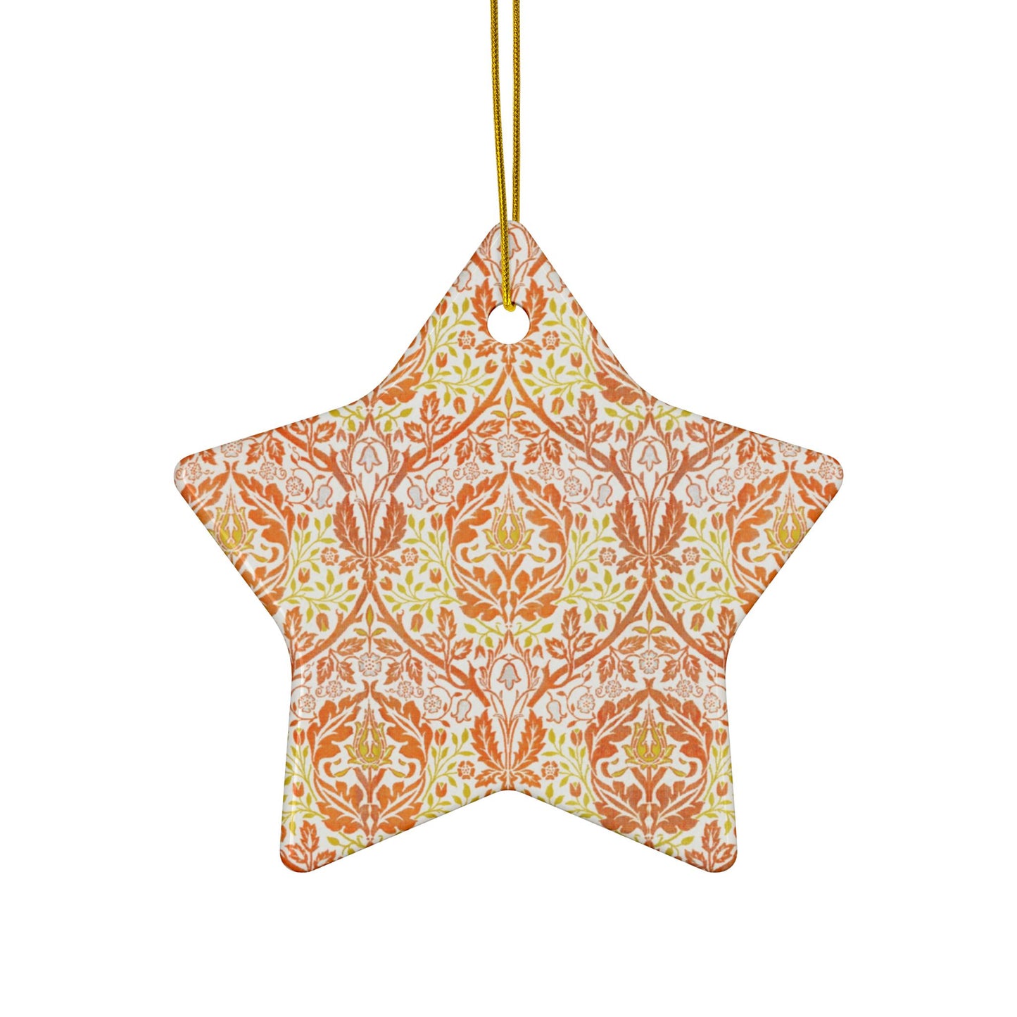 Ceramic Christmas Ornaments inspired by William Morris - Golden Bough Collection - Double Sided Print: 1pc, 3pcs, 5pcs, 10pcs