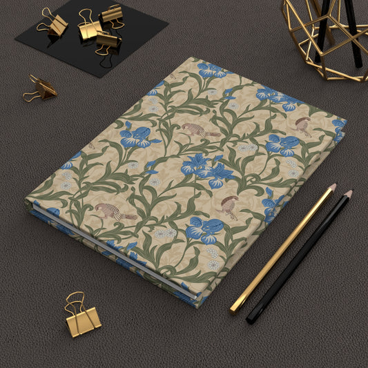 Lined Hardcover Journal inspired by William Morris - Blue Iris Collection