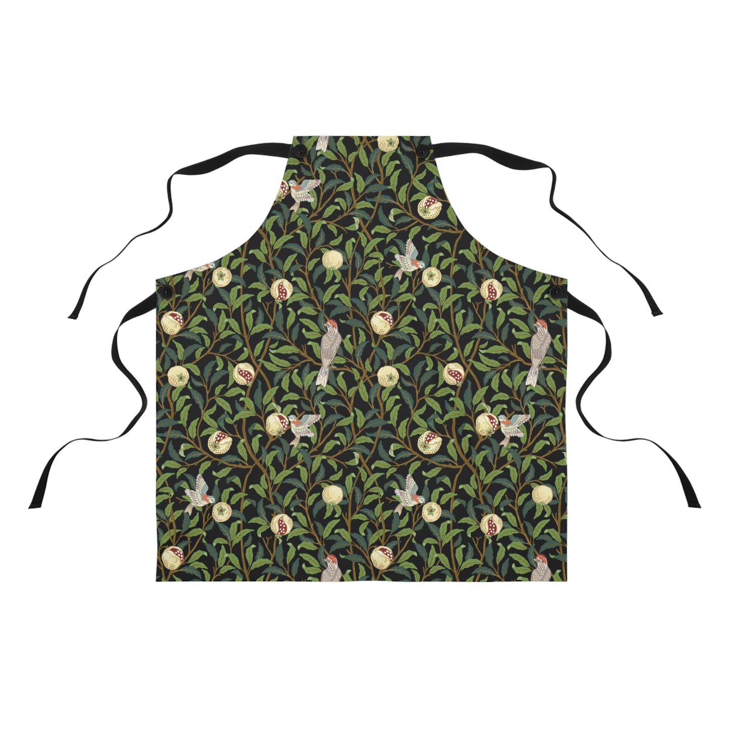 Kitchen Apron inspired by William Morris - Bird and Pomegranate Collection (Onyx)