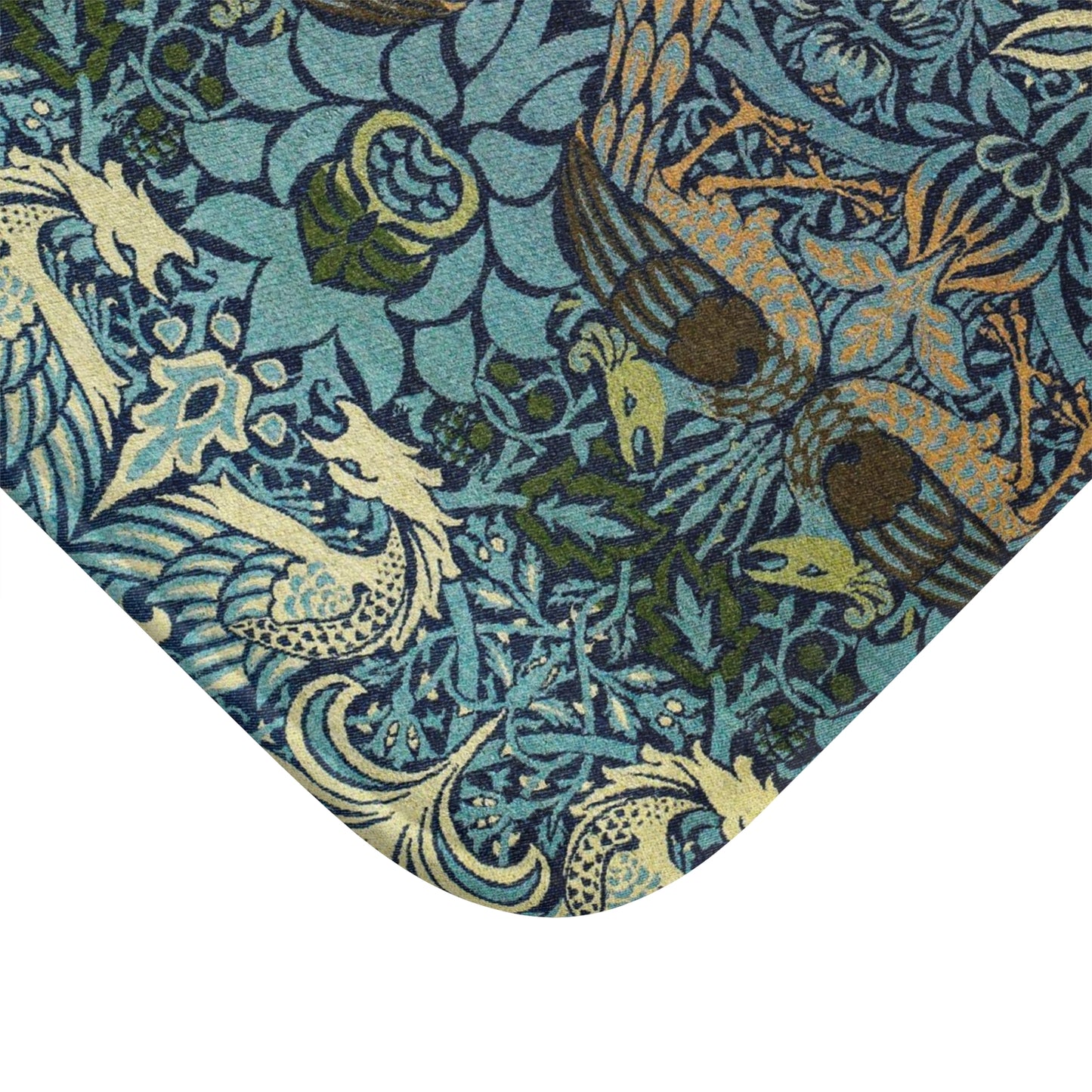 Bath Mat inspired by William Morris - Peacock and Dragon Collection