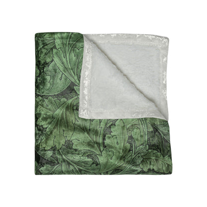 william-morris-co-lush-crushed-velvet-blanket-acanthus-collection-green-1