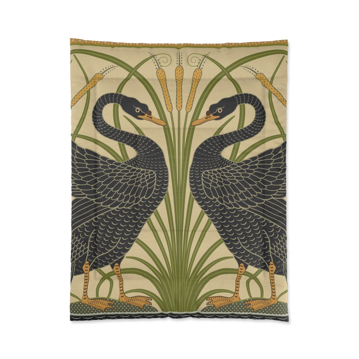 Comforter inspired by William Morris - Black Swan Collection (Cygnus Aatratus)