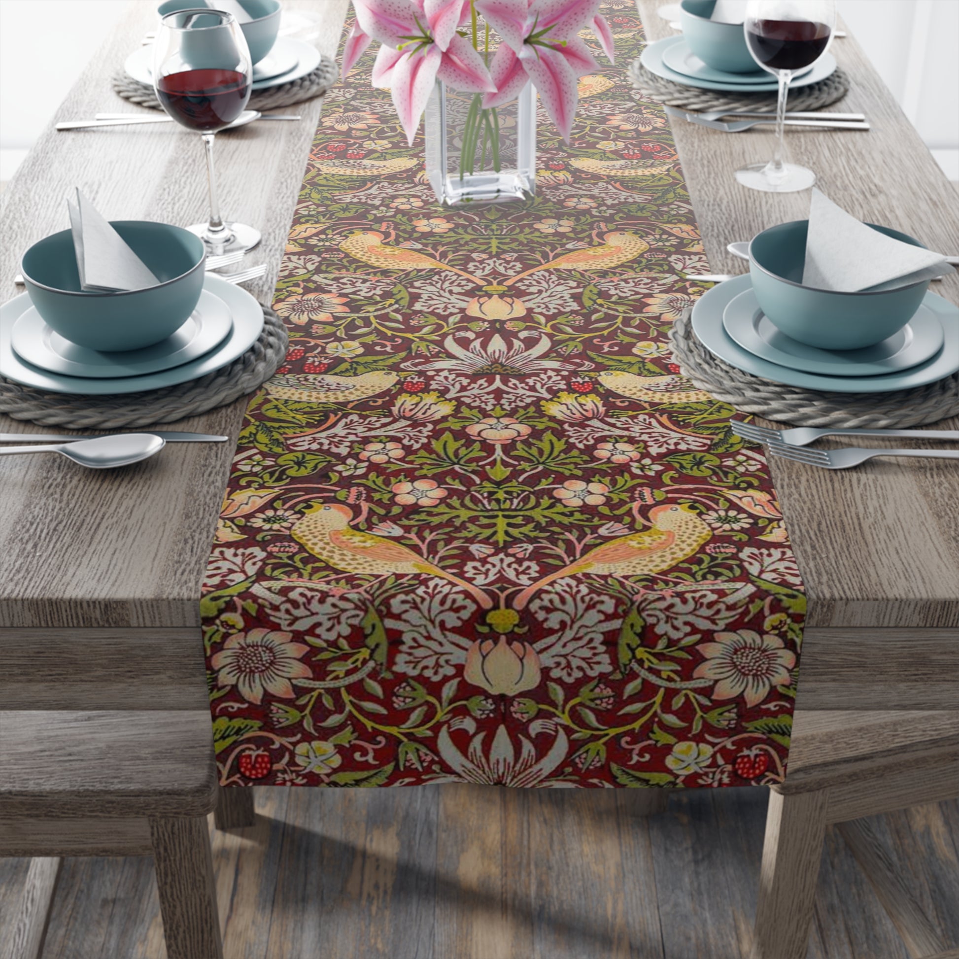 william-morris-co-table-runner-strawberry-thief-collection-crimson-4