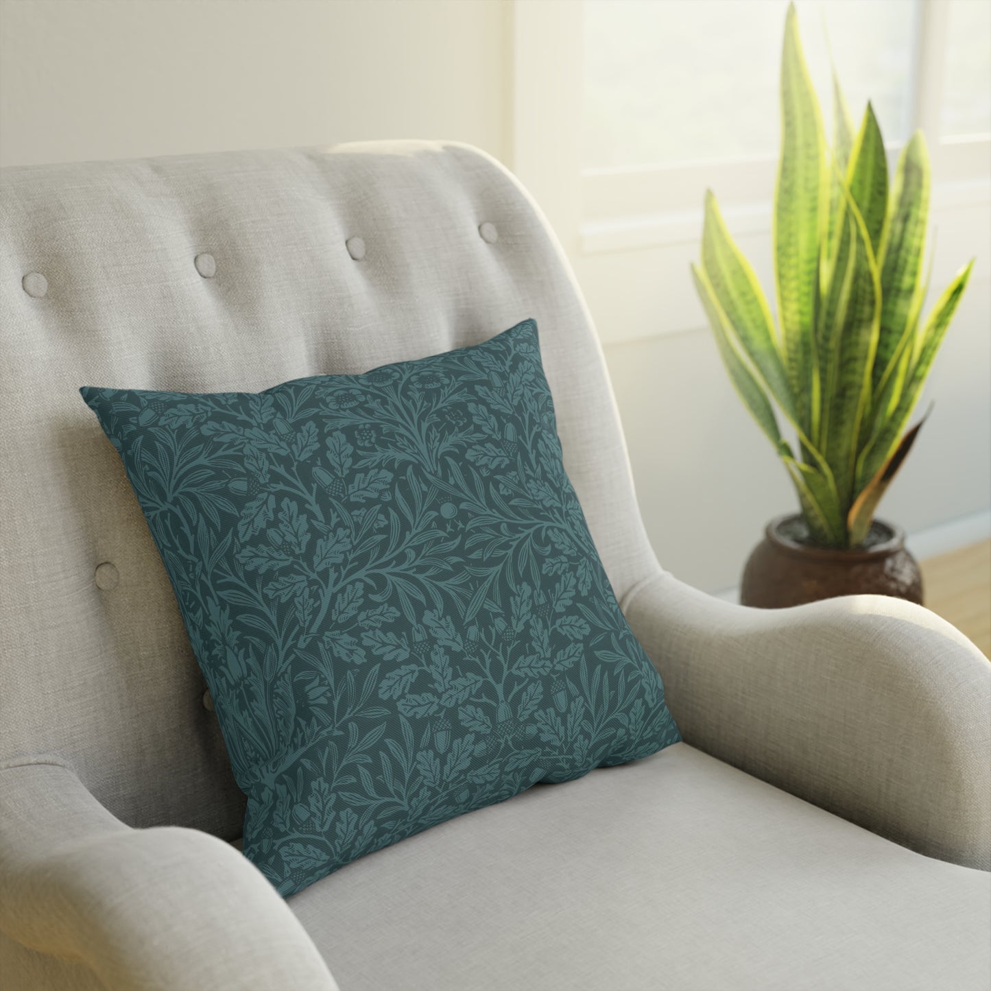 william-morris-co-cotton-drill-cushion-and-cover-acorns-and-oak-leaves-collection-teal-7