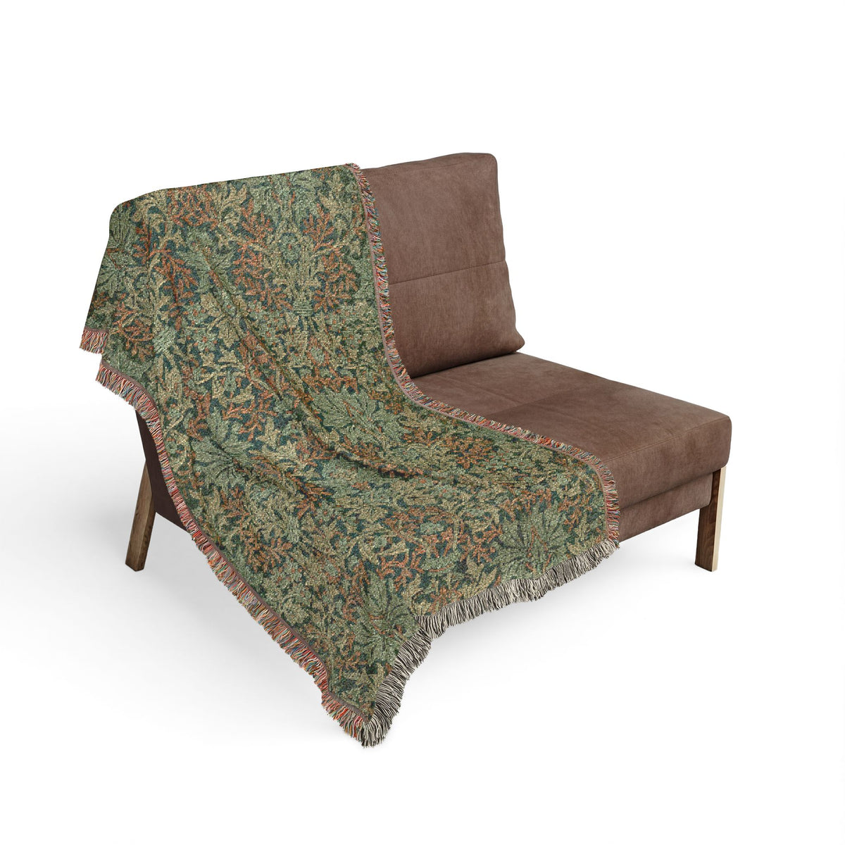 Woven Cotton Blanket inspired by William Morris - Flower Garden Collection
