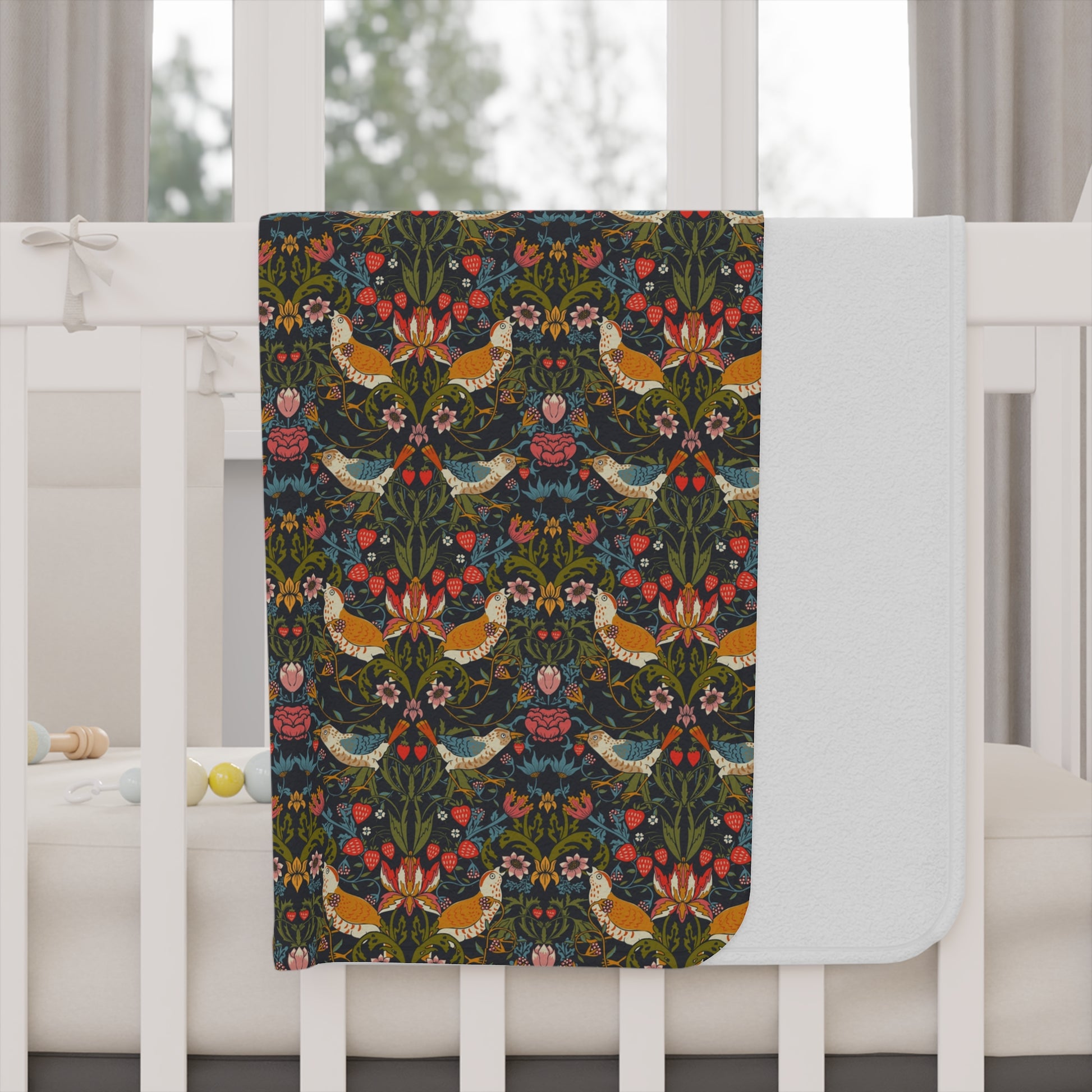 toddler-blanket-by-william-morris-strawberry-thief-ebony-6