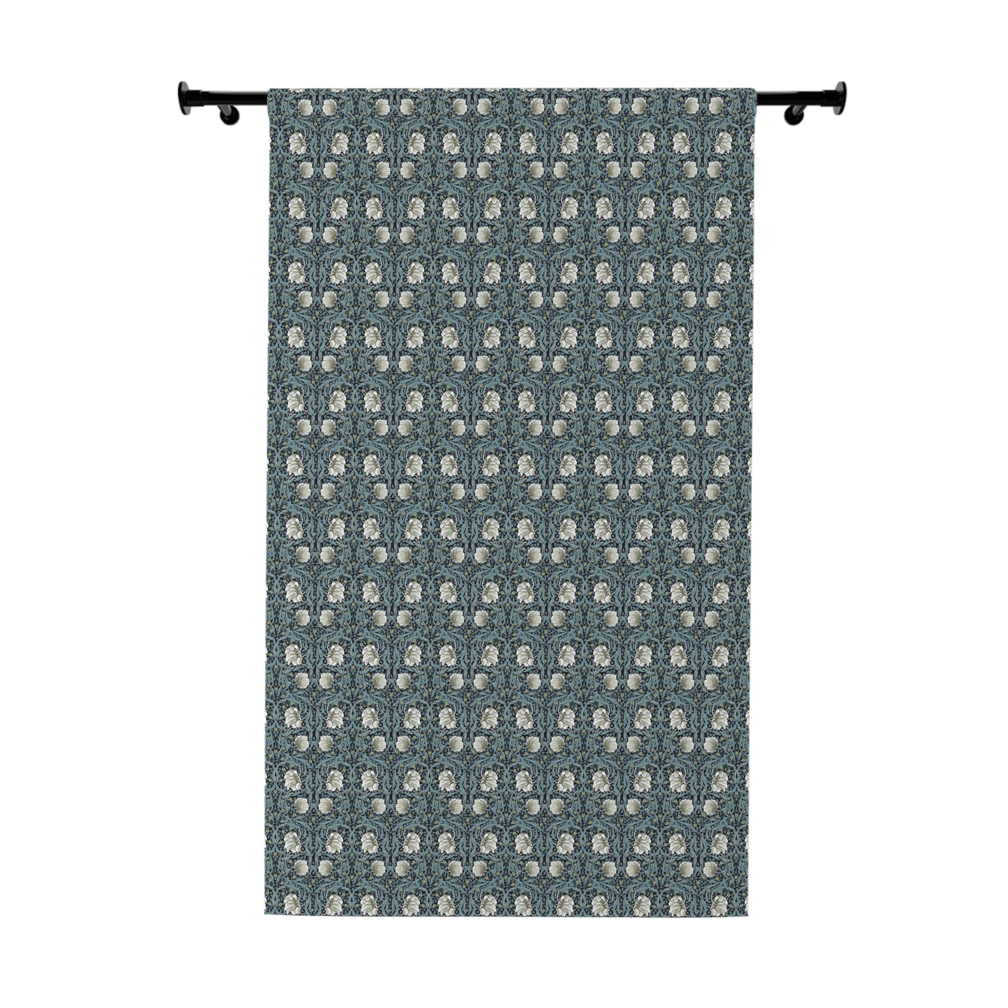 Blackout Window Curtain inspired by William Morris (1 Piece) - Pimpernel Collection (Slate)